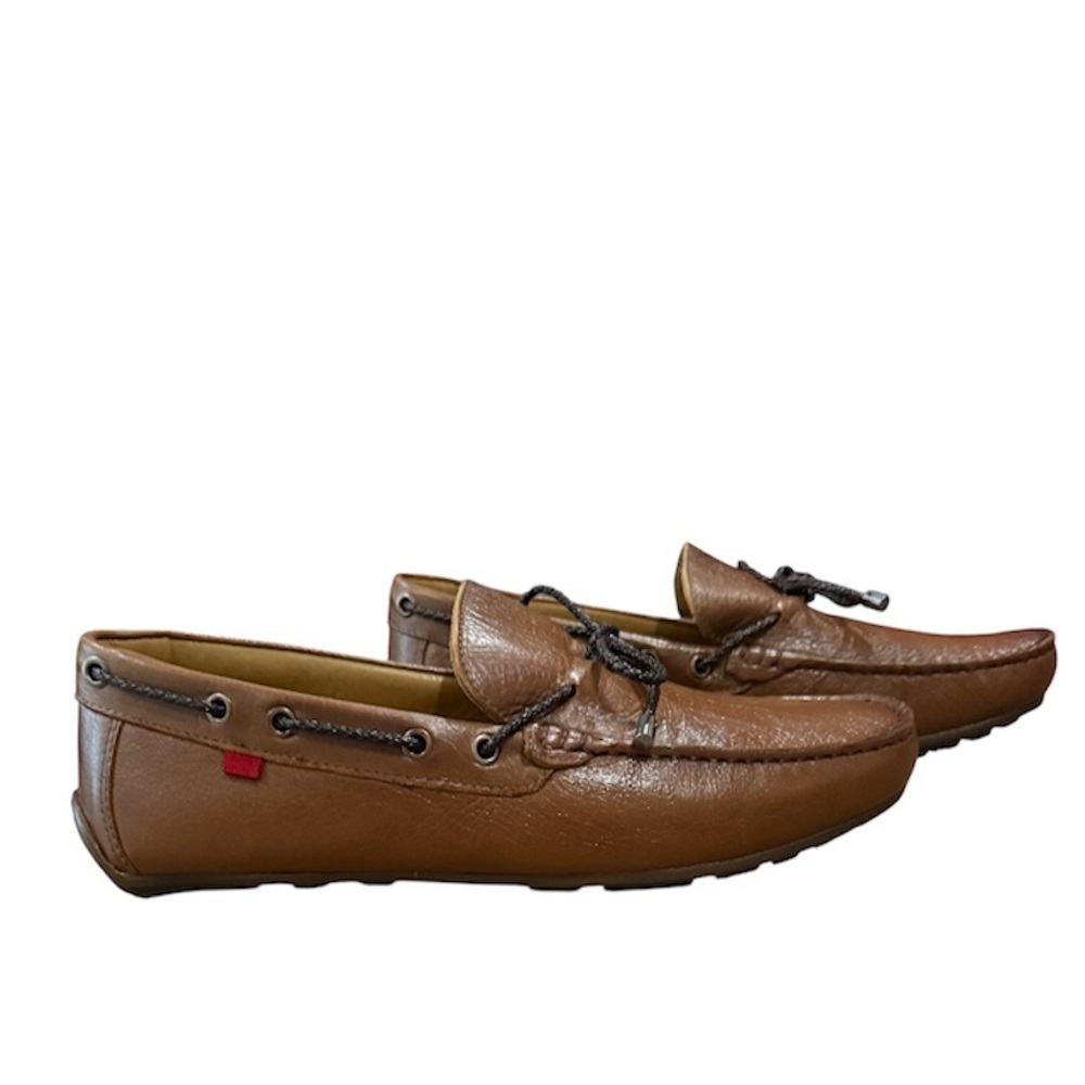 Marc Joseph New York Leather Driving Loafers Men Size 10 Cognac Brown Brazil - Picture 2 of 9